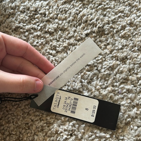 NWT TALBOTS Women's Black Wool Flat Front Lined Signature Cuffed Dress Pant Sz 8 - Picture 11 of 11